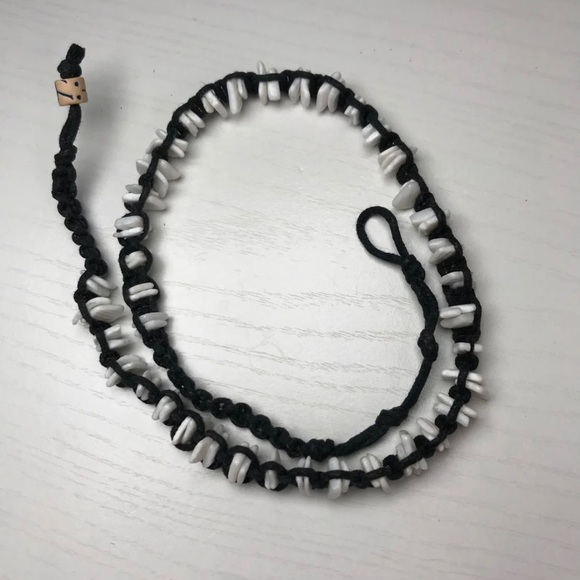 NEW Black Hemp Macrame with White Puka Shells Necklace Unisex Men Women Surfer - Picture 9 of 10
